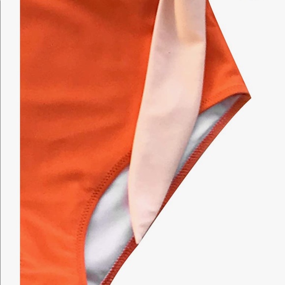 New with tags CUPSHE Women’s one piece swimsuit wrap color block tie side size S - Picture 4 of 5